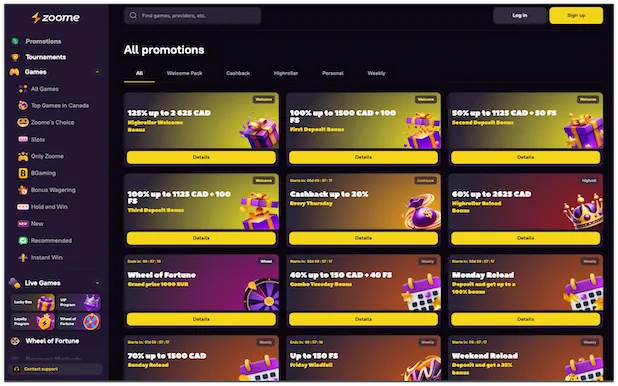 Every Zoome Casino Promotions Offer Compared